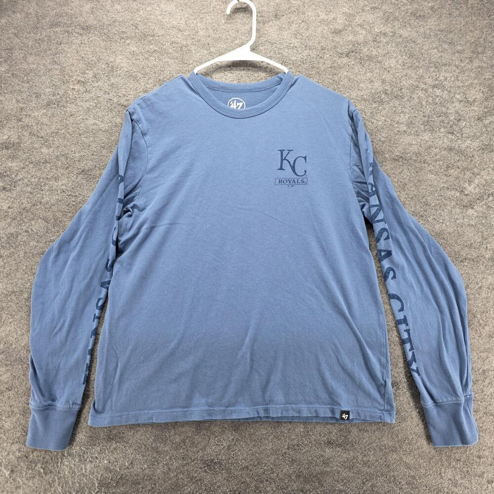 Kansas City Royals Shirt Womens S Blue MLB Baseball '47 Cotton Long Sleeve Tee